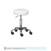 TABOURET A ROULETTE EN CUIR & CHROME COLORIS BLANC