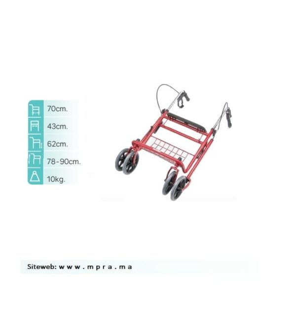 Rollator avec panier 4 roues – Image 2