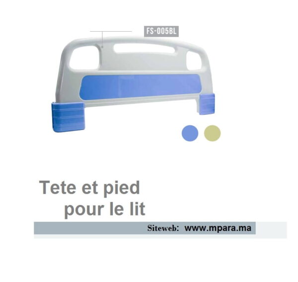 Tete et pied pour le lit medical