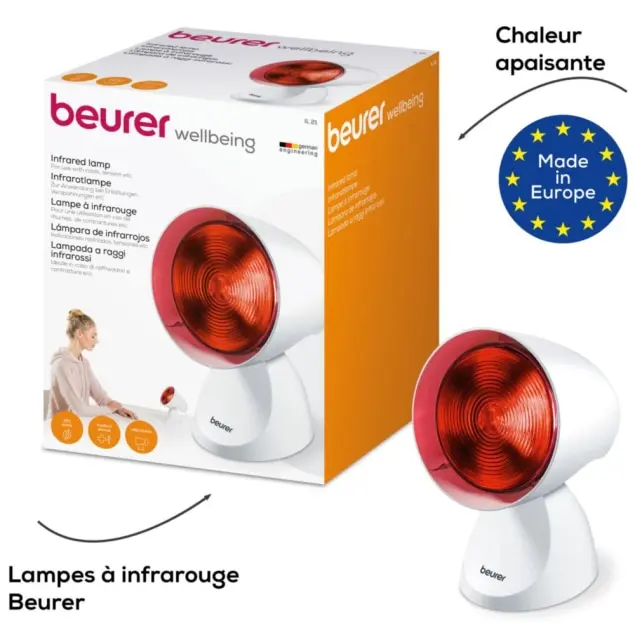 Beurer IL21 – Lampe infrarouge à lumière rouge pour soulager les douleurs et les tension